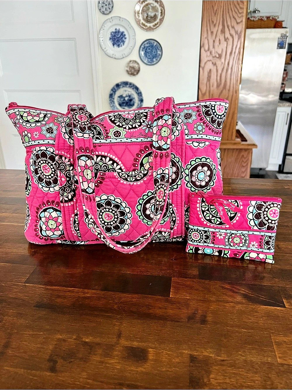 Vera Bradley Cupcakes Pink Betsy Bag & Coin Purse